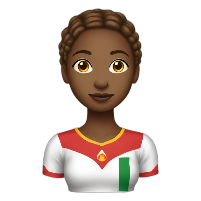 Fille métisse maillot camerounais sticker