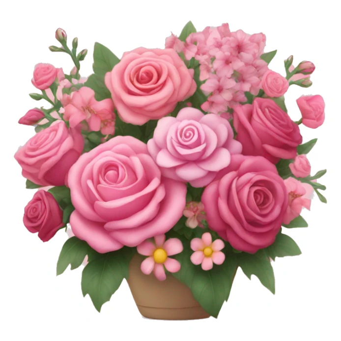 Huge pink flower bouquet with different flowers and pink tones and roses sticker