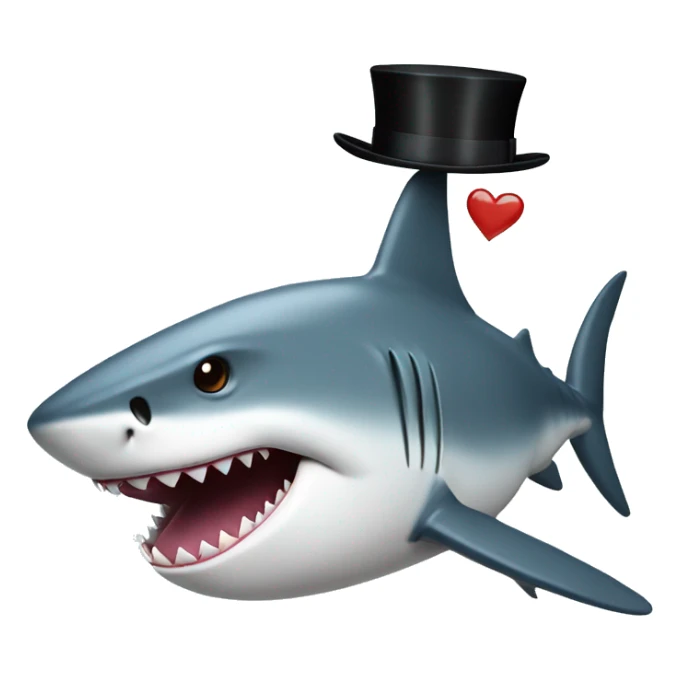 Shark with a top hat sticker
