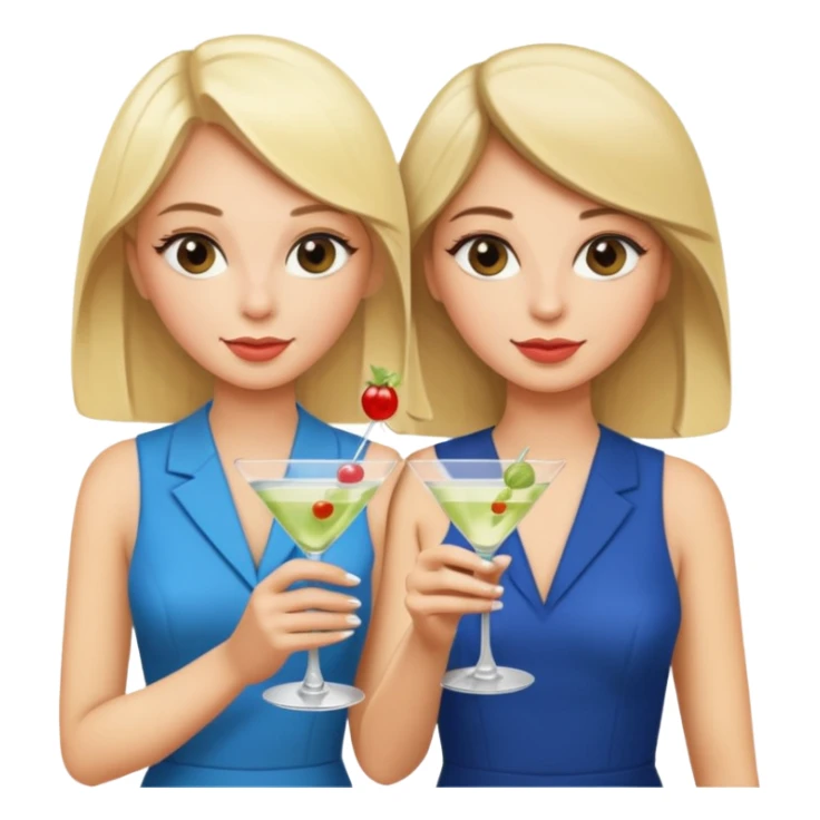 A blonde and brunette drinking martini  sticker