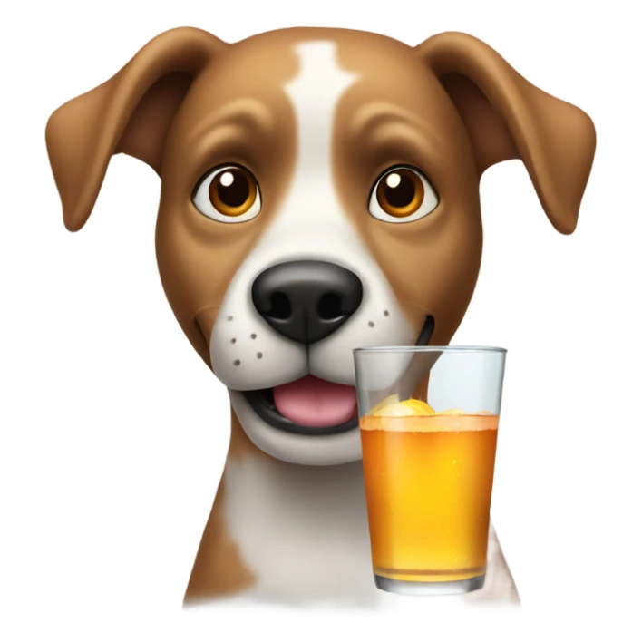 Dog with a drink in his hand sticker
