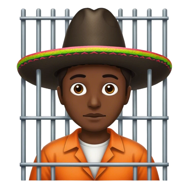 Prisoner in jail wearing sombrero  sticker
