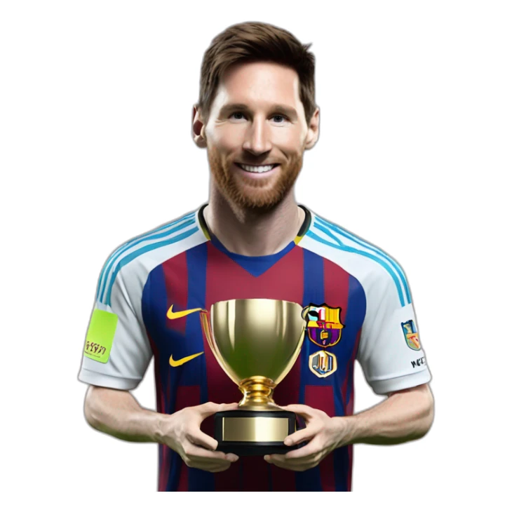 Messi avec le trophée du meilleur gardien  sticker