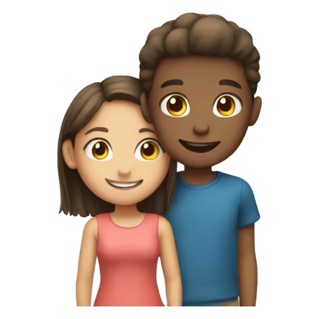 girl and boy smiling together sticker