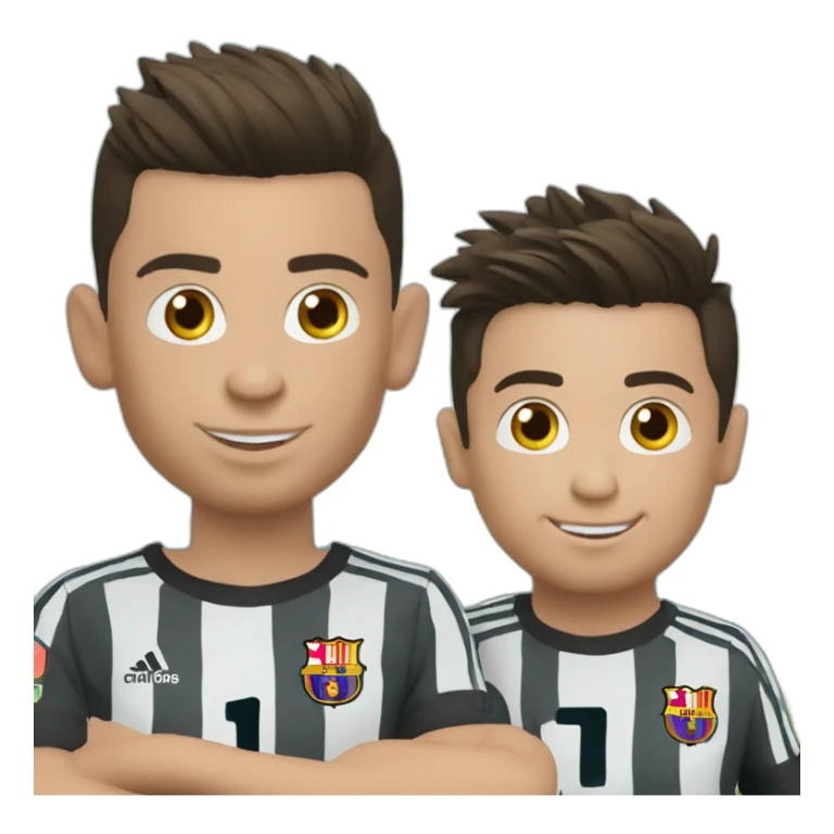 Cristiano Ronaldo met un petit pond à messi sticker