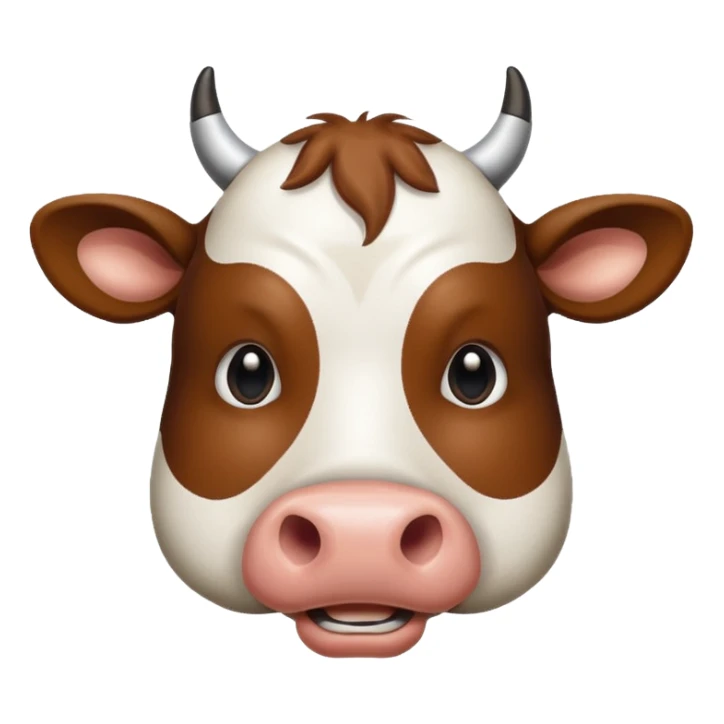 Cow face, word saying MU at the top sticker