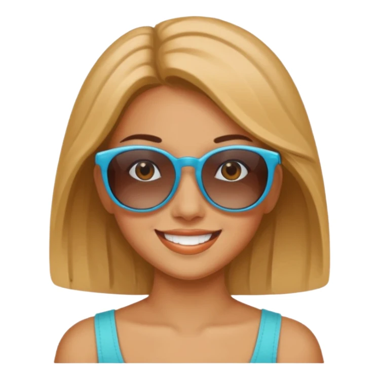 girl with sunglasses above her head sticker