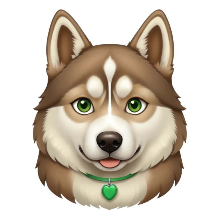Brown Siberian husky with a band cream and green eyes  sticker