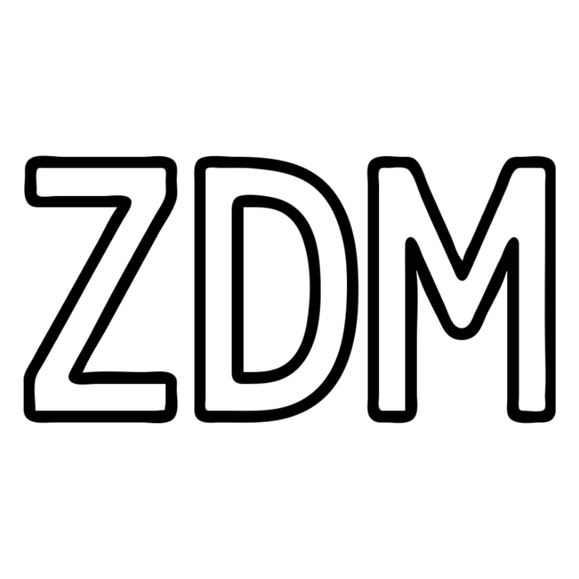 letters ZDM as outlined modern text emoji sticker