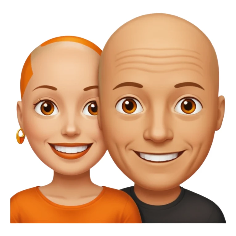 Bald guy with orange girl couple  sticker