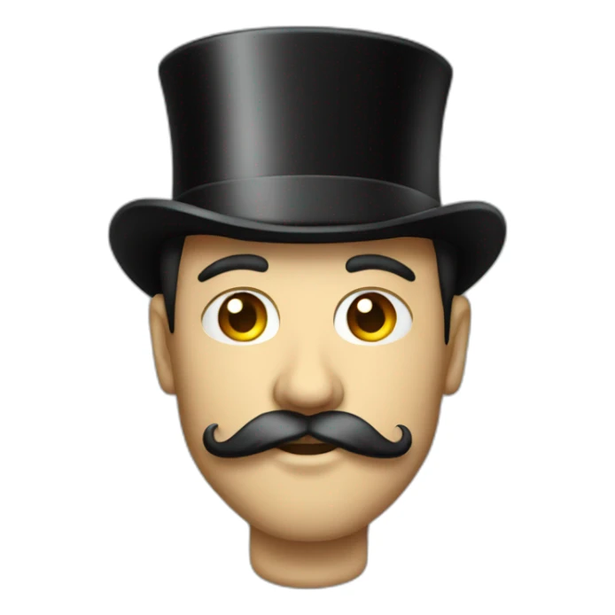man drinking with top hat sticker