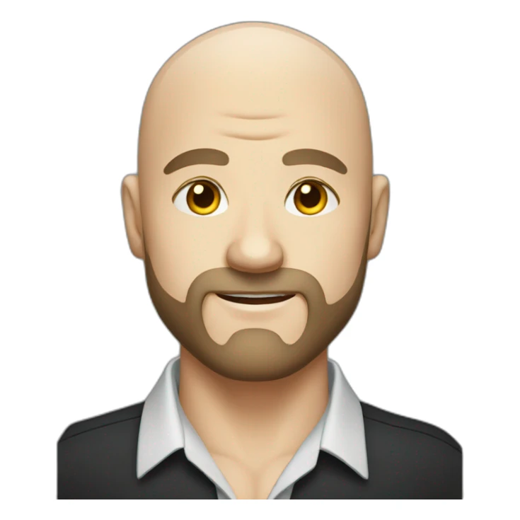 white bald man with beard in shirt and tie, wrestler sticker