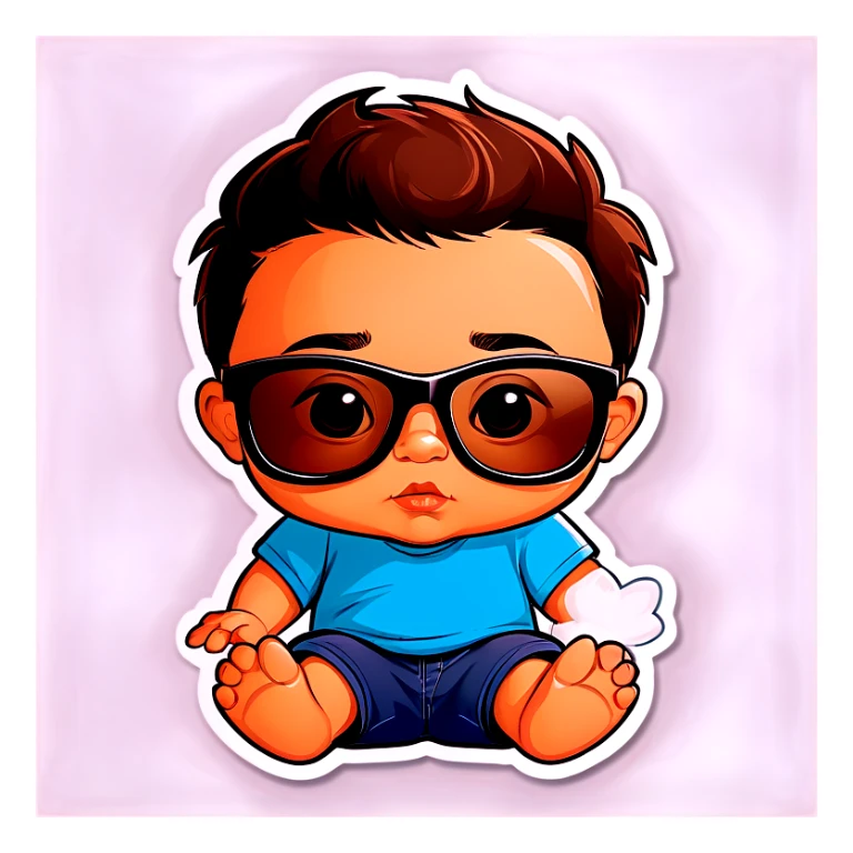 Hispanic baby boy wearing sunglasses ￼ sticker
