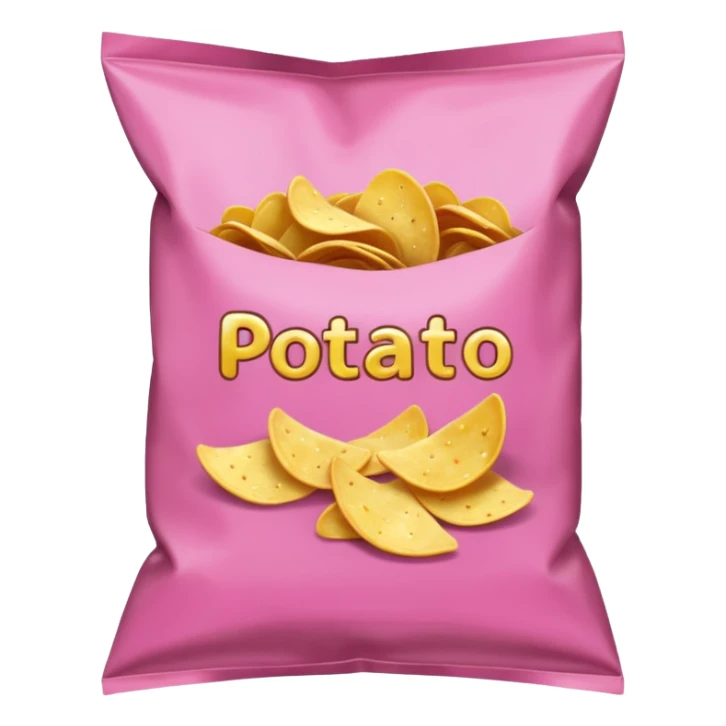 Pink bag of potato chips sticker