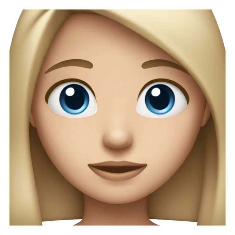A girl with light brown straight hair und blue eyes sticker