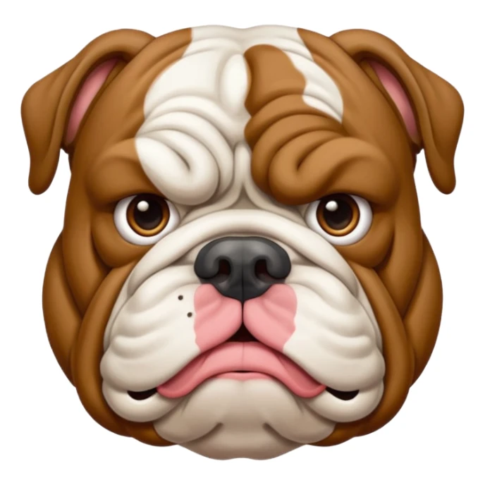 bulldog ingles atrigado cafe oscuro con blanco  sticker