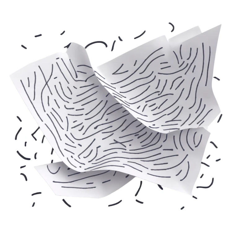 A piece of paper covered in chaotic, random black scribbles. The lines are so dense that most of the paper looks almost black from over-scribbling. Drawn with a pen or pencil sticker