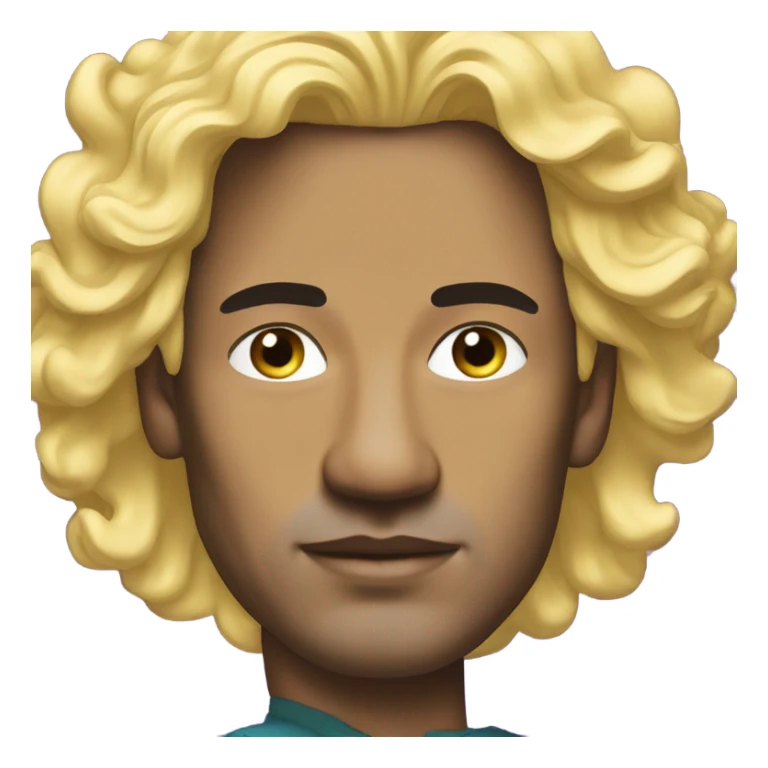man with blonde hair, stylized like pop art sticker
