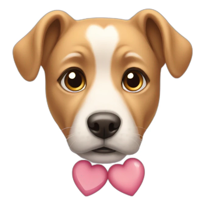 dog with puppy eyes and hearts sticker