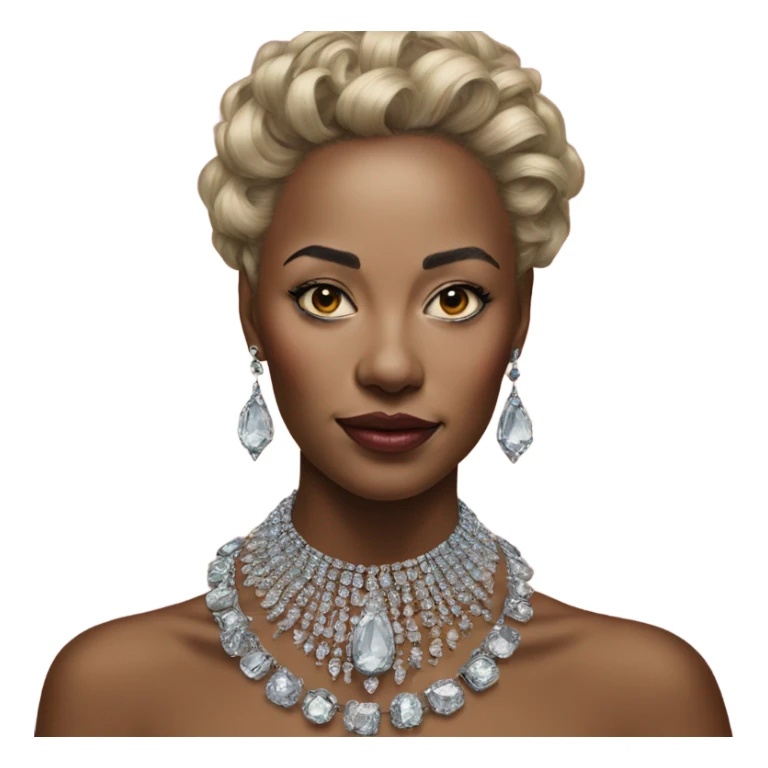 Hyper Realistic lady portrait wearing beautiful jewelry sticker