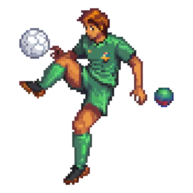 jogador a chutar uma bola sticker