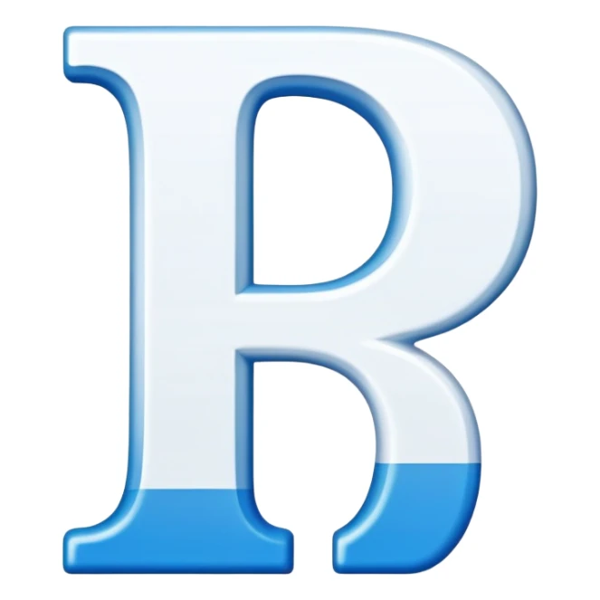 Bold Blue-White Font Big Capital “I” Letter  sticker