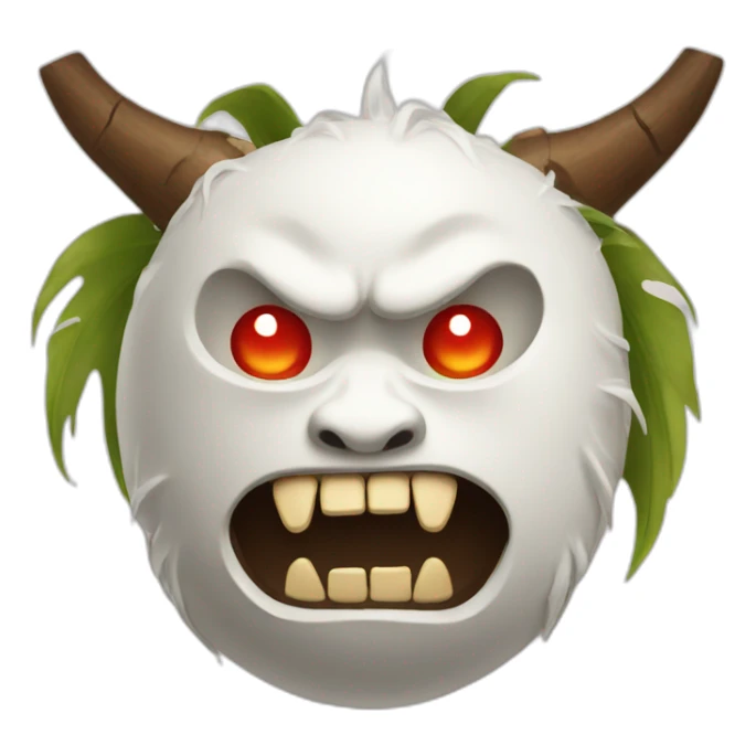 oni head with coconut sticker