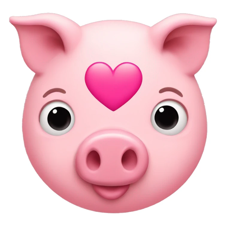 Pink heart with a pig's nose sticker