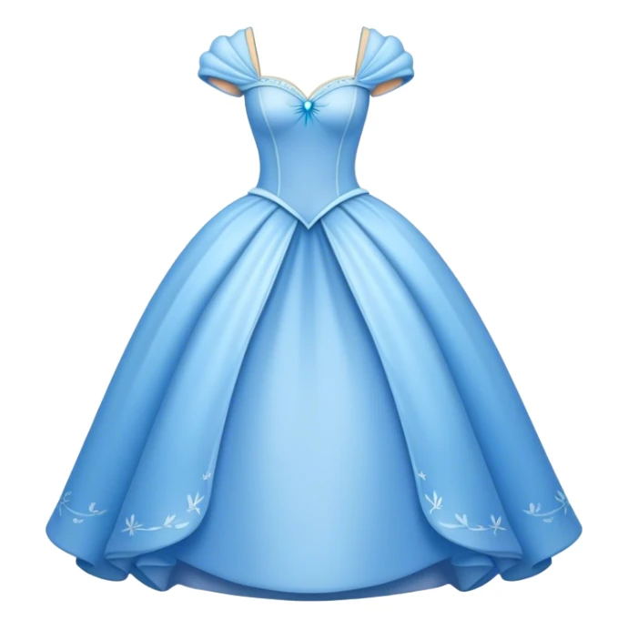 Cinderella dress blue birds sticker