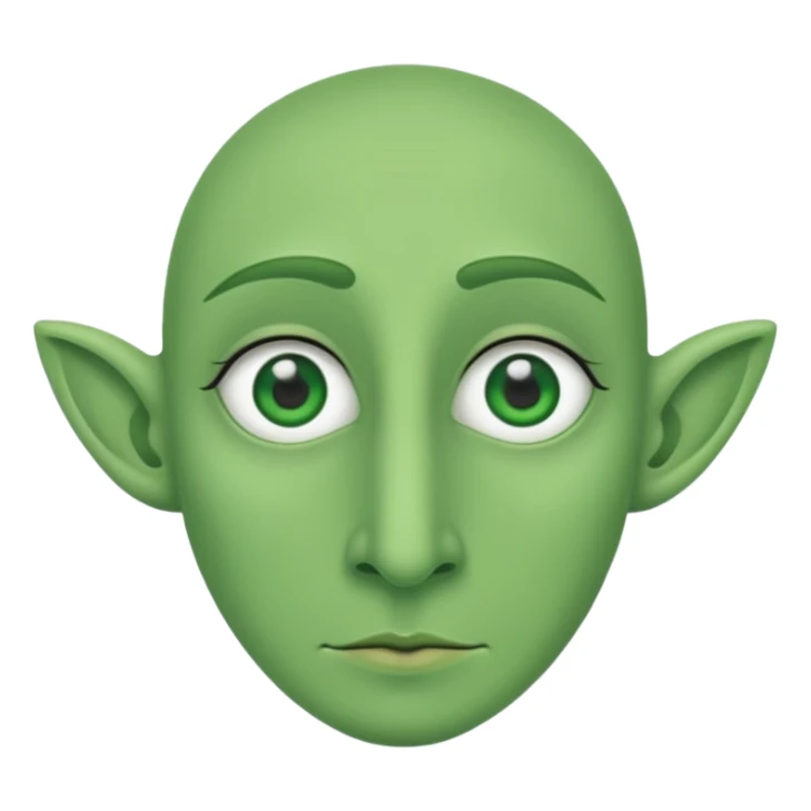 A green head with a green long nose sticker