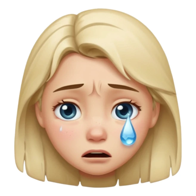  frozen distraught iOS emoji generic round crying girl sticker