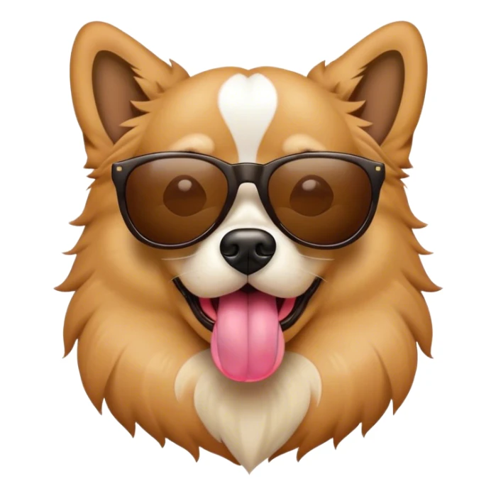 Dog with sunglasses with its tongue out sticker