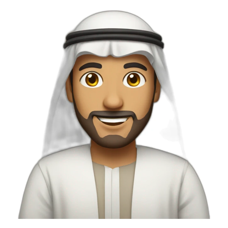 arab guy with traditional wear saying hii sticker