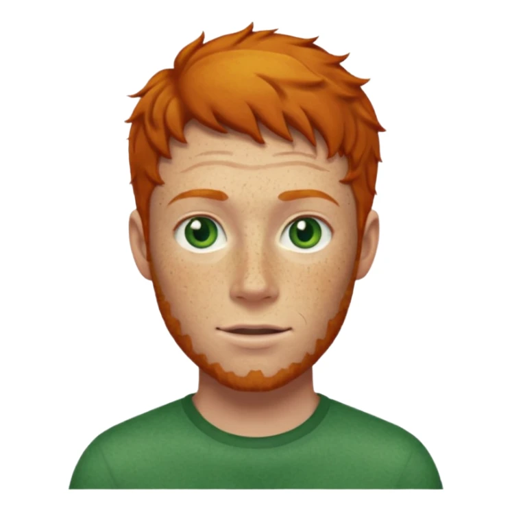 Ginger man with freckles and green eyes  sticker