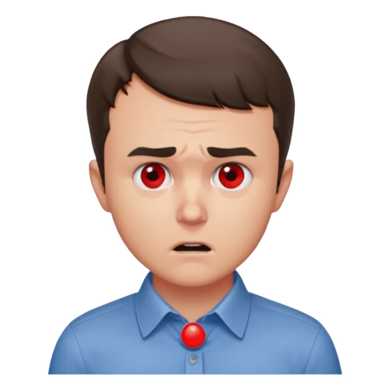 Charlie kirk with red dot on neck and scared expression on face sticker