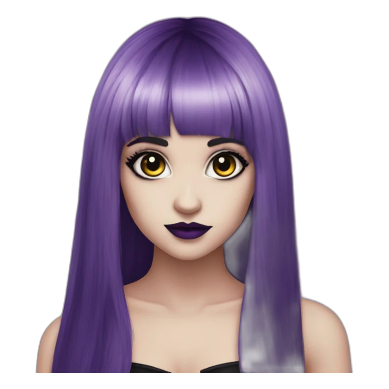 Elissabat-with-bangs-long-hair-purple-and-black-vampire-goth-makeup sticker