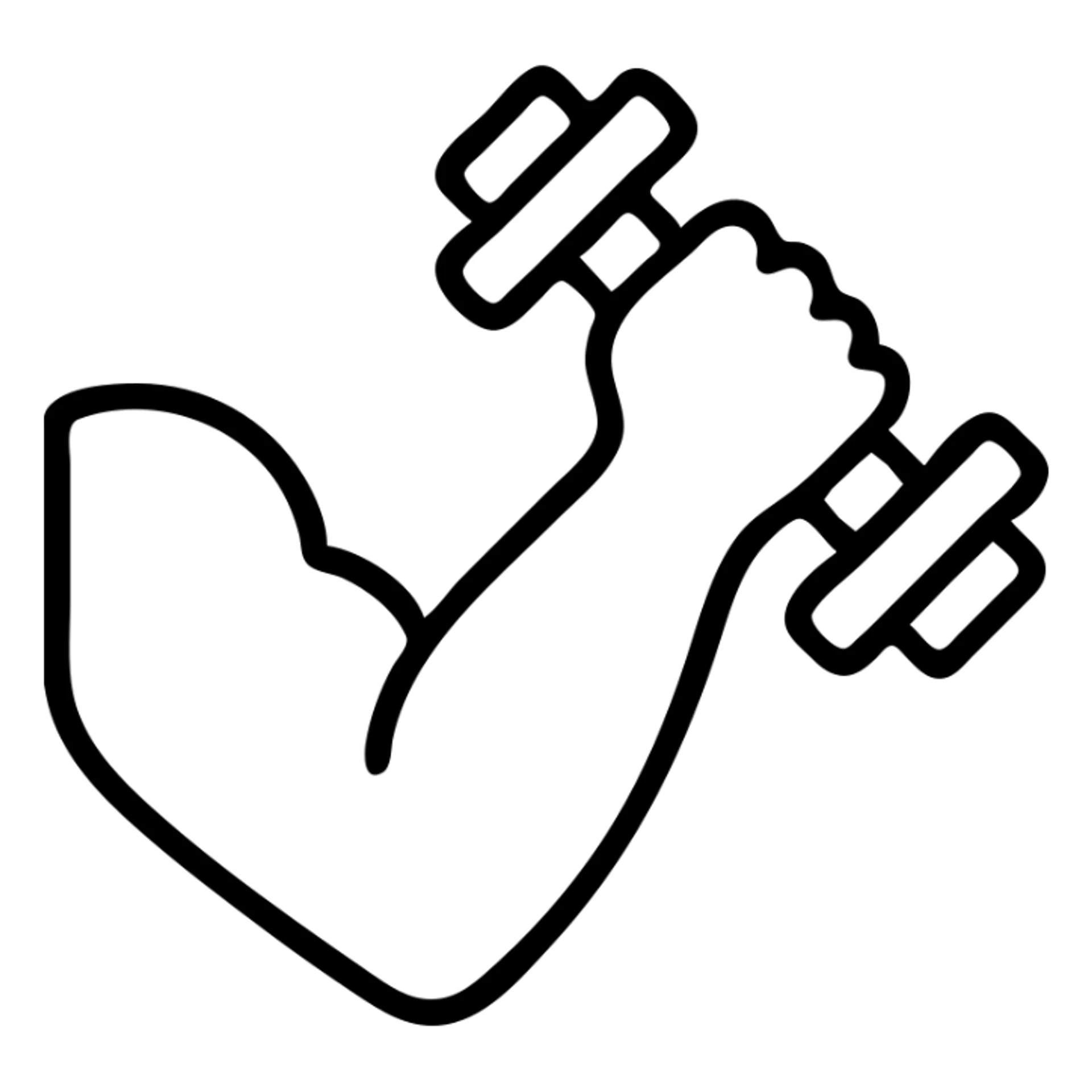muscular arm holding a sport weight  sticker