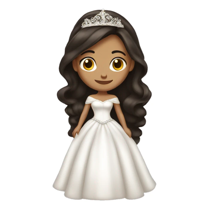 beautiful brunette princess in wedding dress sticker