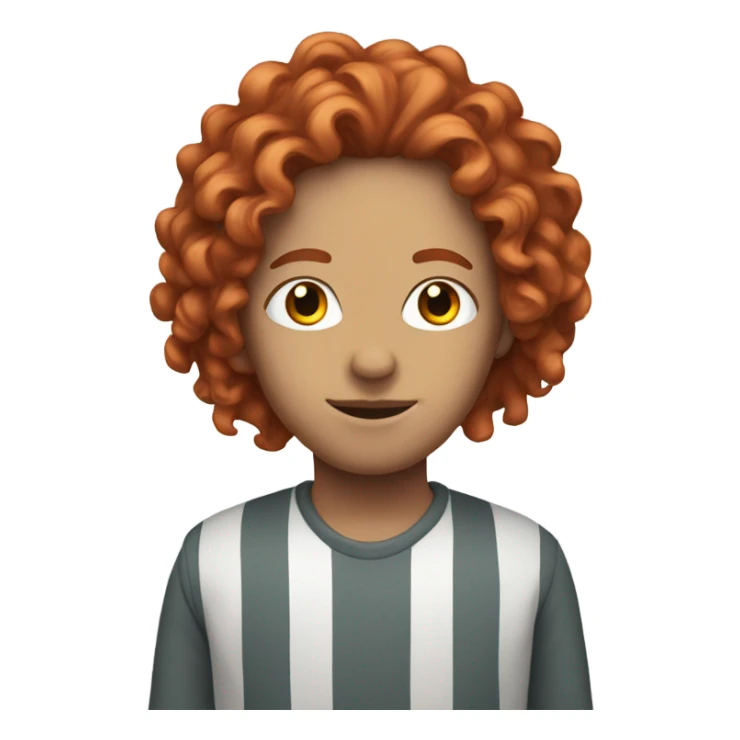 Curly long red hair white main, but just the eyes instead of a face  sticker