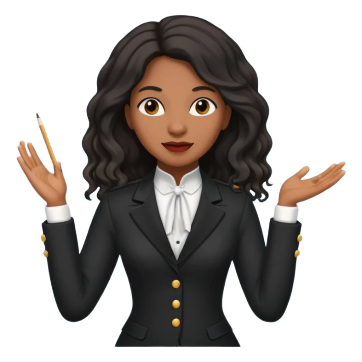 black long haired Female music conductor sticker