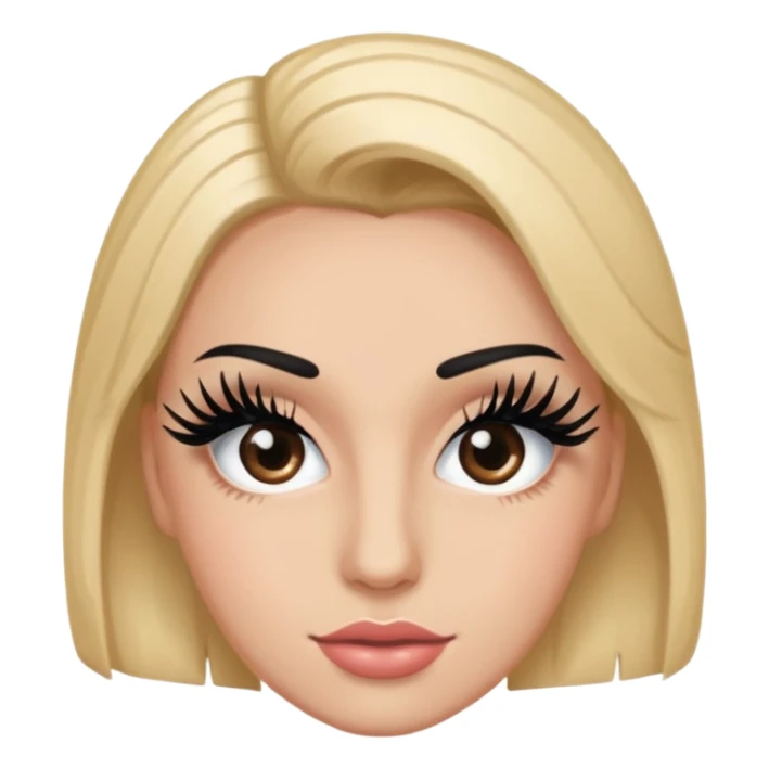 Emoji fake eyelashes fake nails sticker