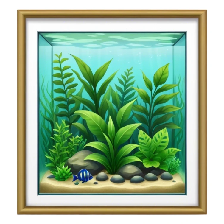 excessive green plants dense foliage in aquarium sticker