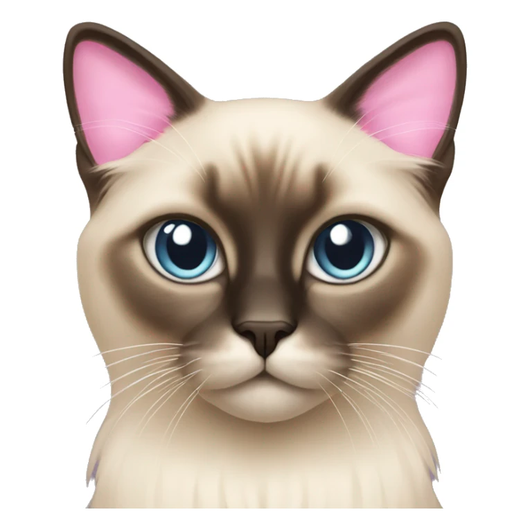 Long haired Siamese cat with pastel pink bow sticker