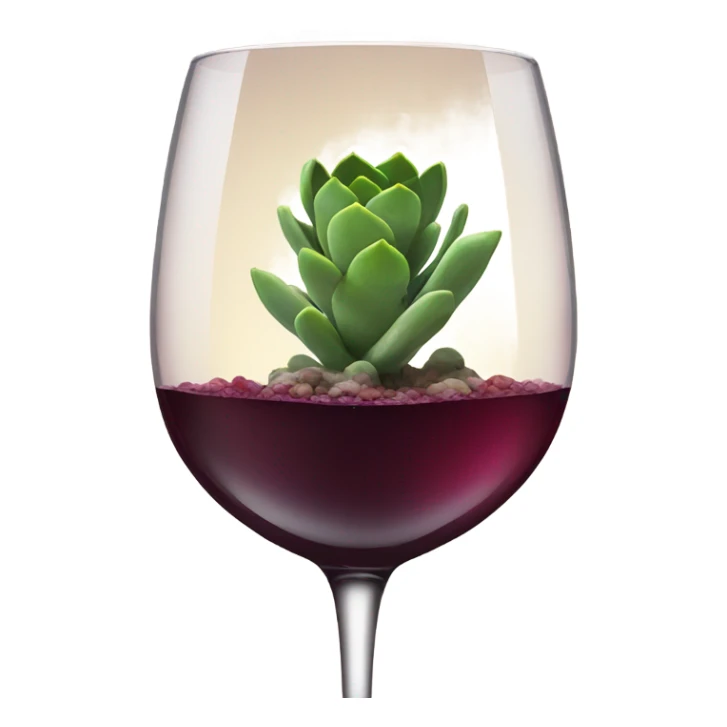Succulent growing out of wine glass sticker