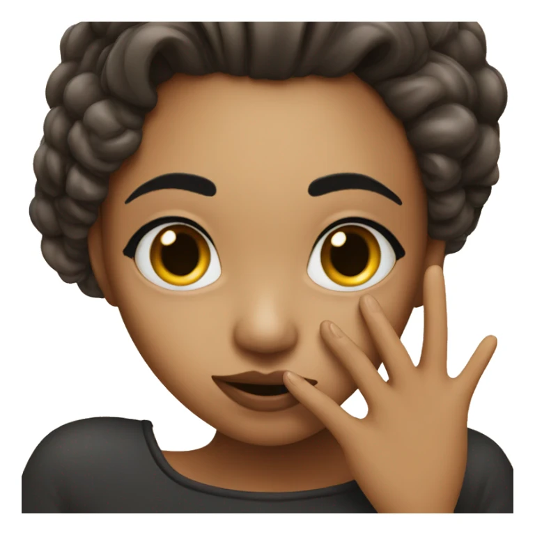 Dark brow hair girl blowing kiss sticker