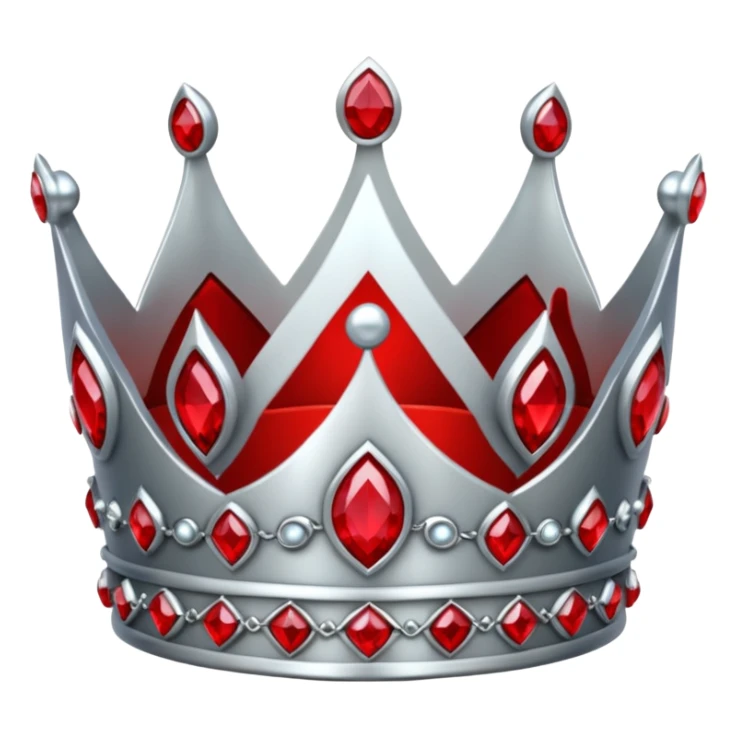 sliver crown with red gems more gems sticker