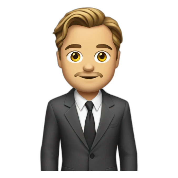 leonardo dicaprio cartoon wearing suit sticker