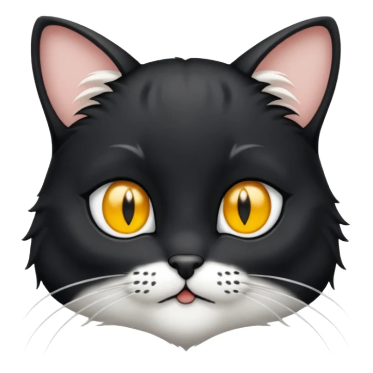 Chat noir et blanc tapant une souris grise sticker