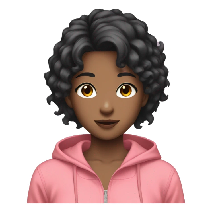 Anime girl black hair with tracksuit  sticker