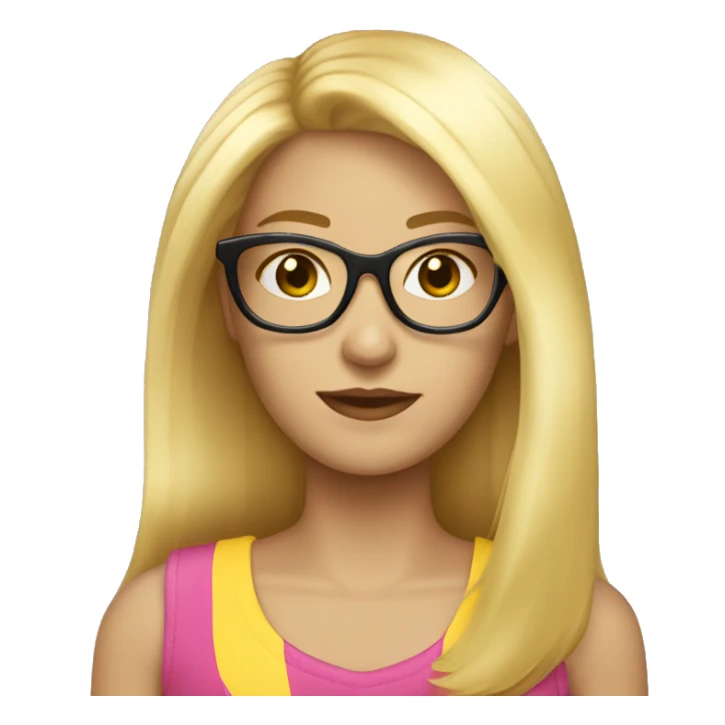 Femme jeune cheveux blond lunette sticker